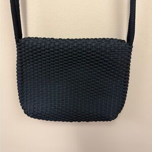 Nine West black woven shoulder bag